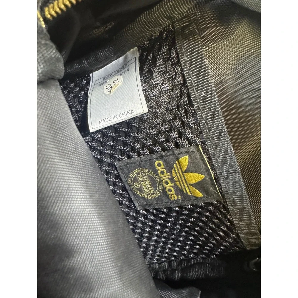 Adidas Originals Mini Backpack‎ Black Faux Leather Gold Trefoil Logo Small Bag - Picture 3 of 8
